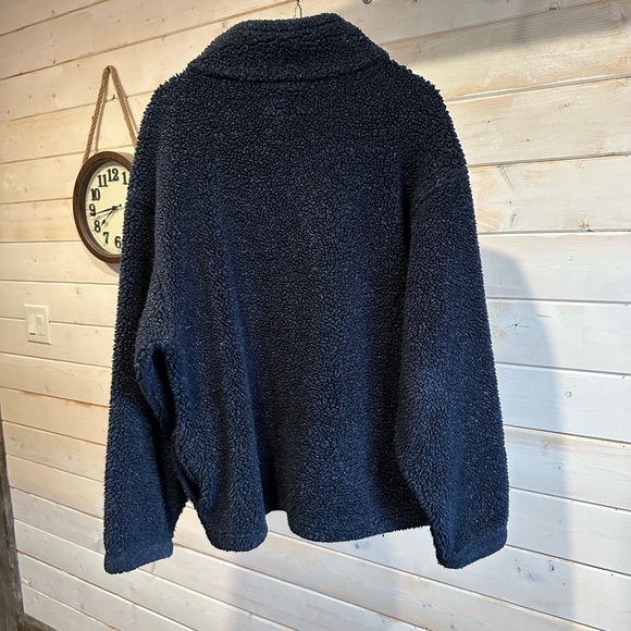 Roots | Vintage Navy Blue Fleece 1/2 Zip Pullover Sweater - Picture 8 of 9